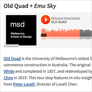 University of Melbourne audio tour Old Quad
