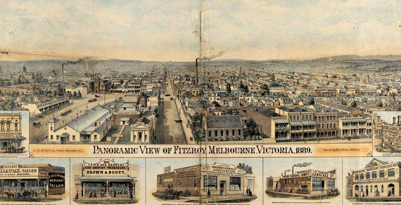 Panoramic View of Fitzroy, Melbourne, Victoria 1889